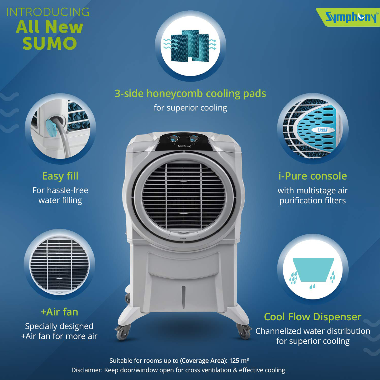 Buy Symphony Sumo 115 Litres Desert Air Cooler I Pure Technology 115